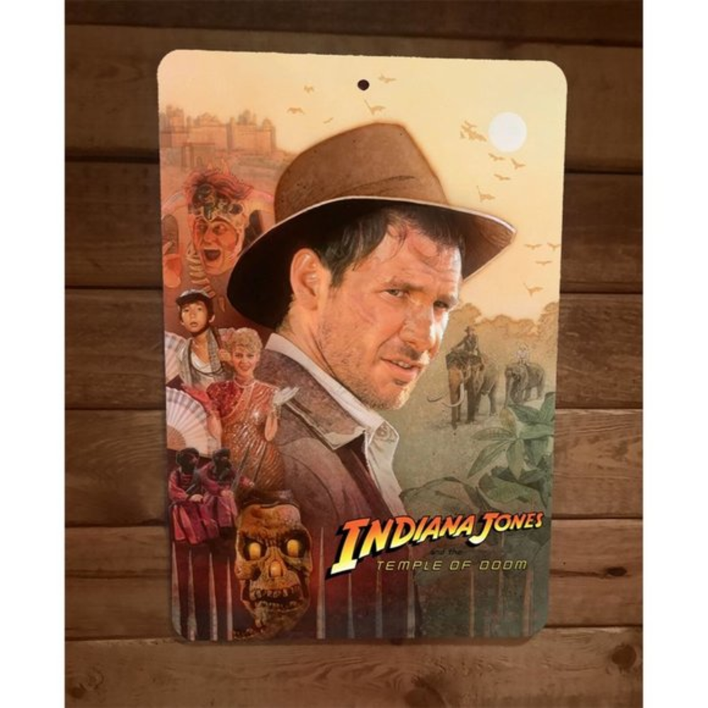 Indiana Jones‎ Temple of Doom Artwork 8x12 Metal Wall Sign Poster